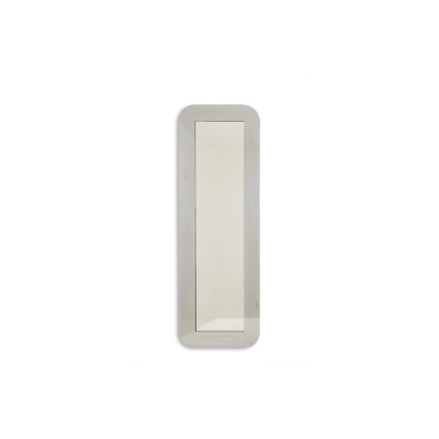 Miroir de forme rectangulaire, en métal poli. Italie, années 1970 LS6511401