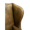 Fauteuil anglais appelé « Wing Chair » en cuir vert. Circa 1920 12