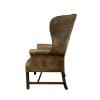 Fauteuil anglais appelé « Wing Chair » en cuir vert. Circa 1920 9