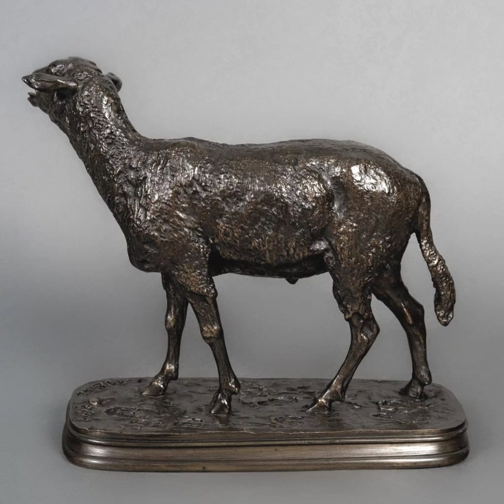 Sculpture – Le Mouton Des Vosges , Pierre – Jules Mêne (1810-1879) – Bronze 6