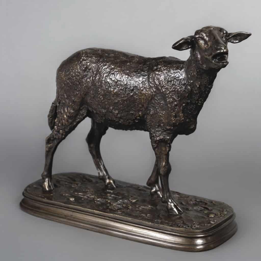 Sculpture – Le Mouton Des Vosges , Pierre – Jules Mêne (1810-1879) – Bronze 4
