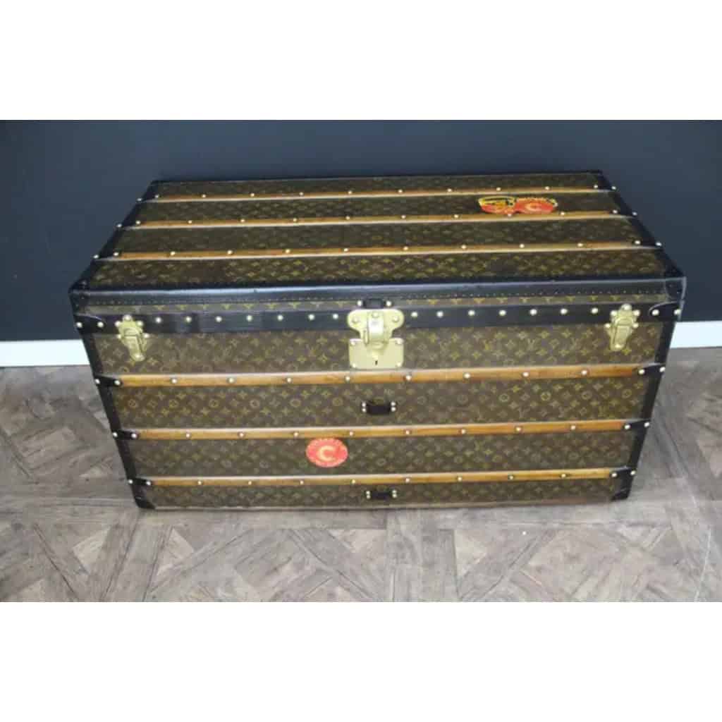 Malle Louis Vuitton ancienne courrier en toile monogram 110 cm 4 Malle Louis Vuitton ancienne courrier en toile monogram 110 cm 4