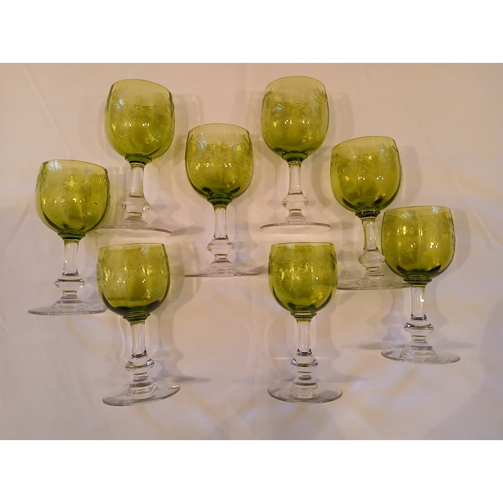 8 verres de couleurs saint louis modèle Cléo 6