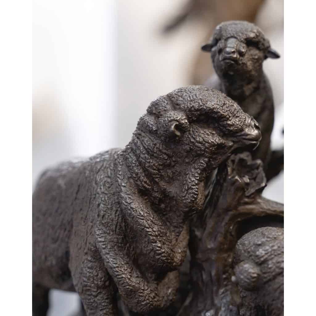 Sculpture – Famille De Mérinos , Jules Moigniez (1835 – 1894) – Bronze 13 Sculpture – Famille De Mérinos , Jules Moigniez (1835 – 1894) – Bronze 13