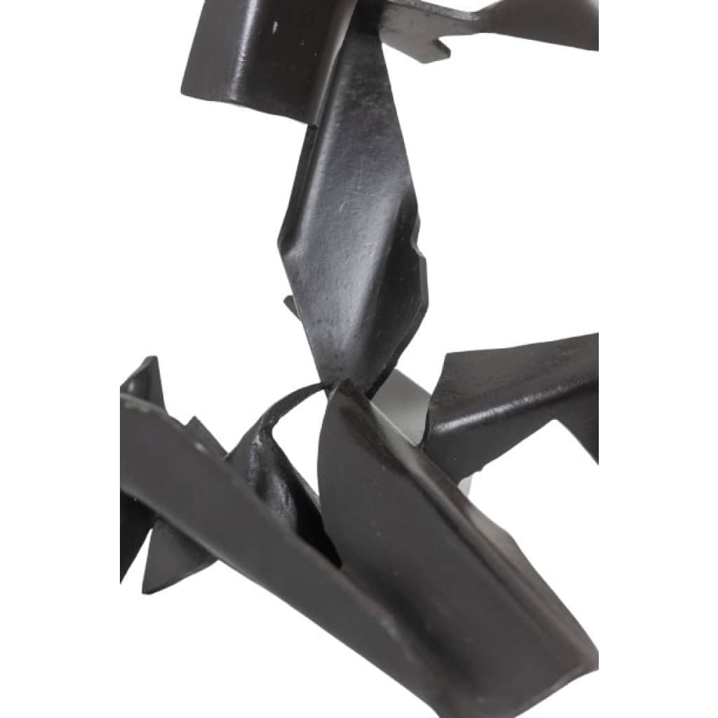 Jean Campa. Sculpture géométrique en métal poli. Années 1980. 12