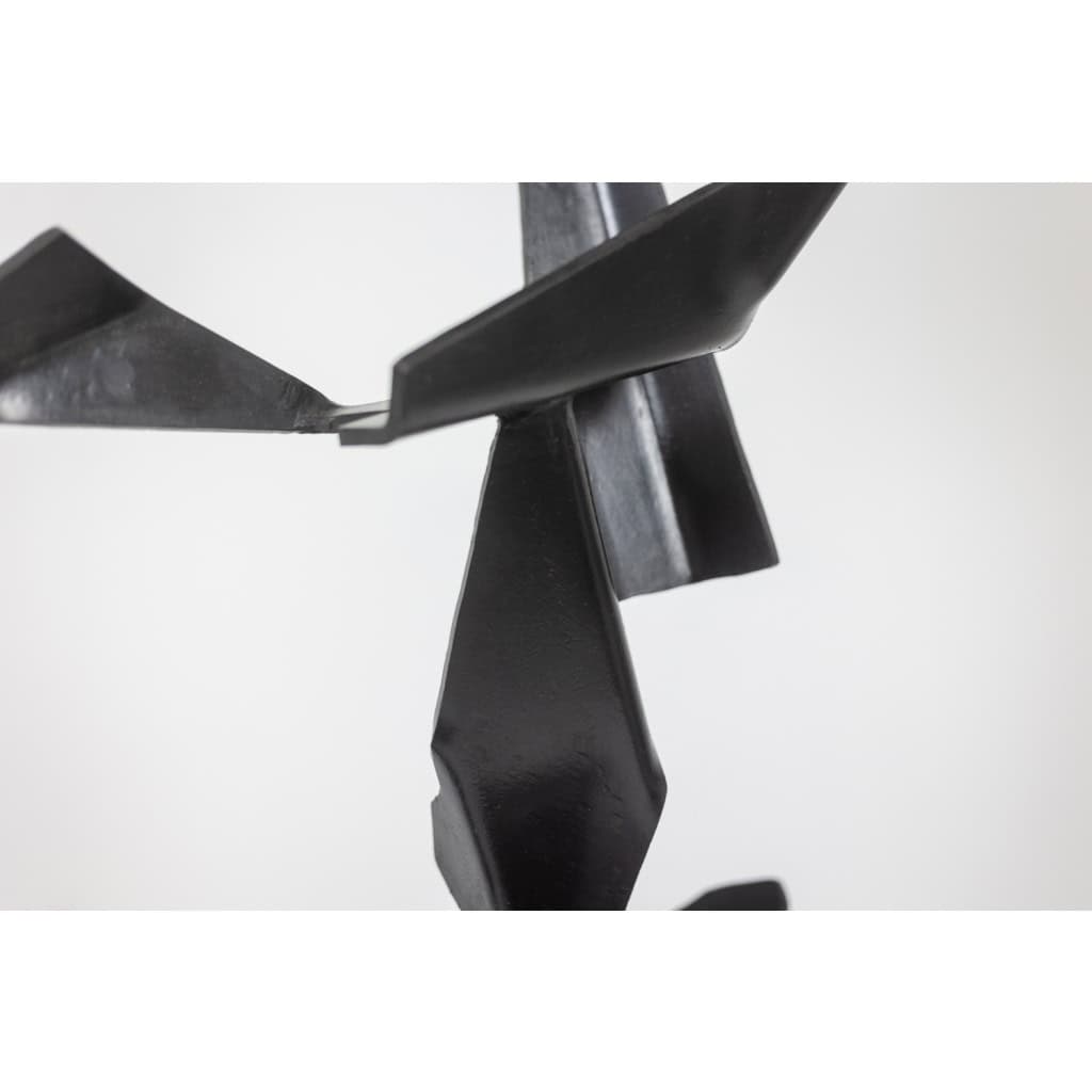 Jean Campa. Sculpture géométrique en métal poli. Années 1980. 15