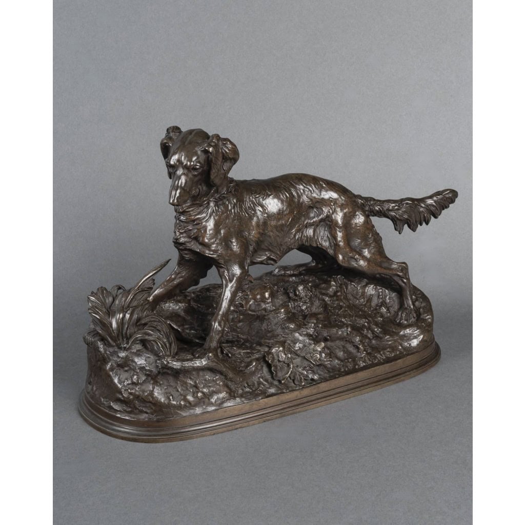 Sculpture – Chien À L’ Arrêt , Pierre – Jules Mêne (1810-1879) – Bronze 4 Sculpture – Chien À L’ Arrêt , Pierre – Jules Mêne (1810-1879) – Bronze 4