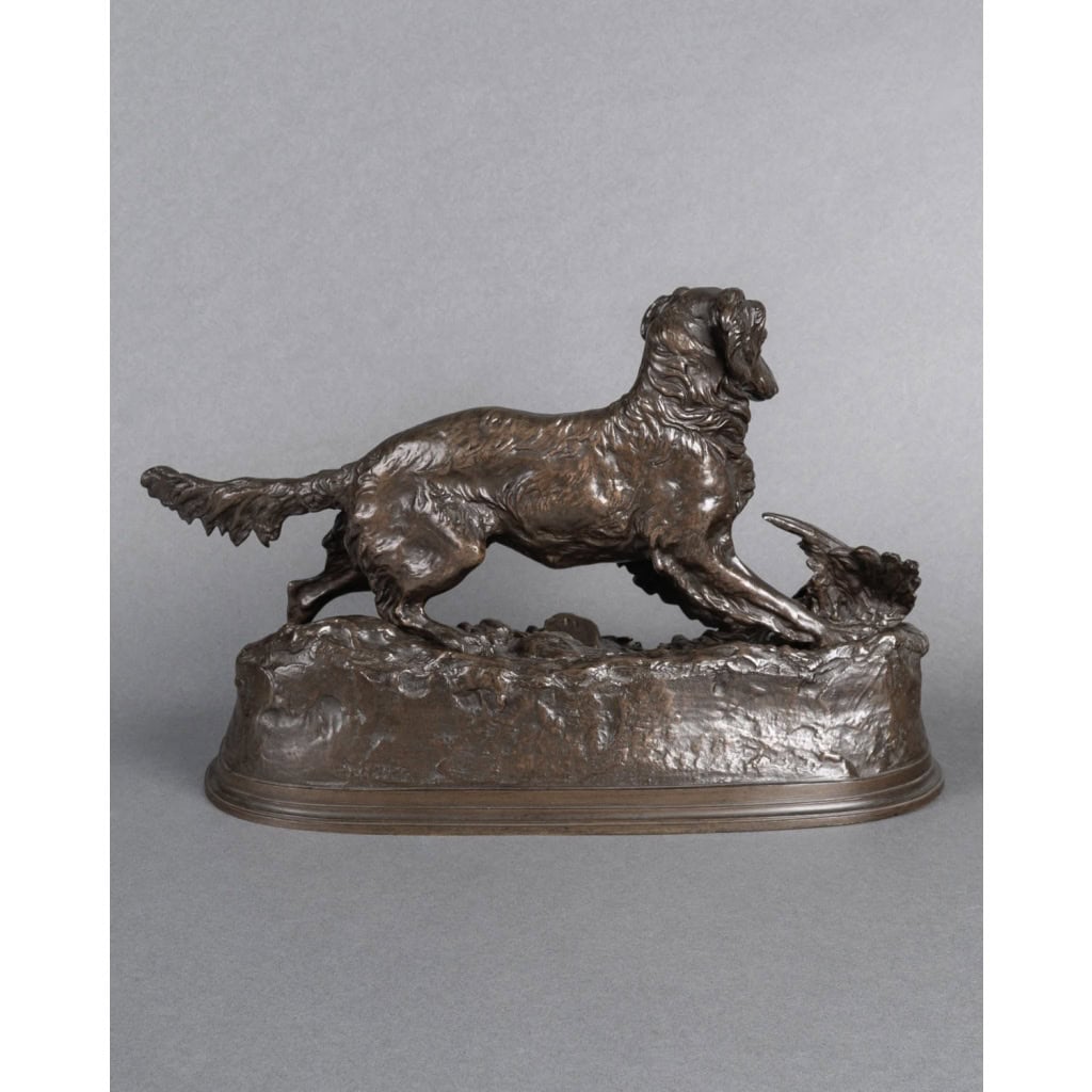 Sculpture – Chien À L’ Arrêt , Pierre – Jules Mêne (1810-1879) – Bronze 6 Sculpture – Chien À L’ Arrêt , Pierre – Jules Mêne (1810-1879) – Bronze 6