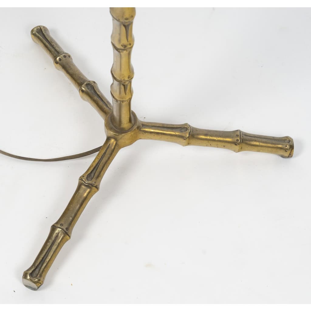 Lampadaire en laiton à l’imitation du bambou, années 1950 4