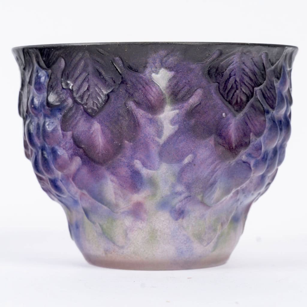 1926 Gabriel Argy-rousseau – Vase Raisins Pâte De Verre 5