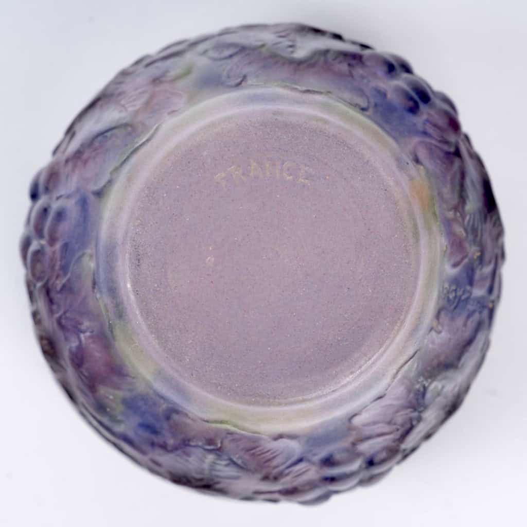 1926 Gabriel Argy-rousseau – Vase Raisins Pâte De Verre 10