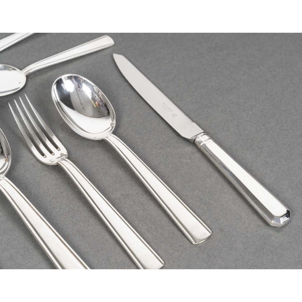 BLOCH-ESCHWEGE Ménagère 78 pièces Argent massif ART DECO 6