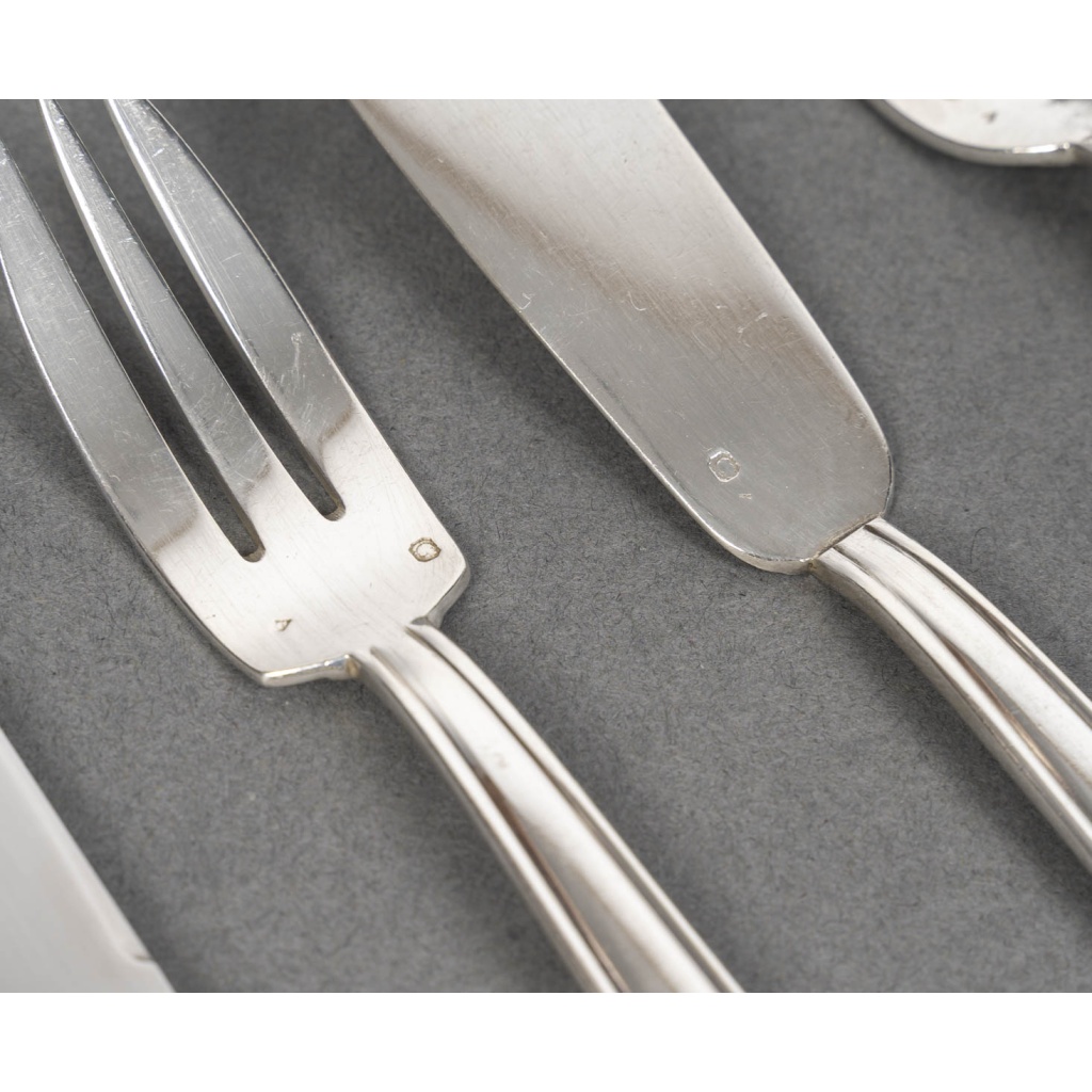 BLOCH-ESCHWEGE Ménagère 78 pièces Argent massif ART DECO 8