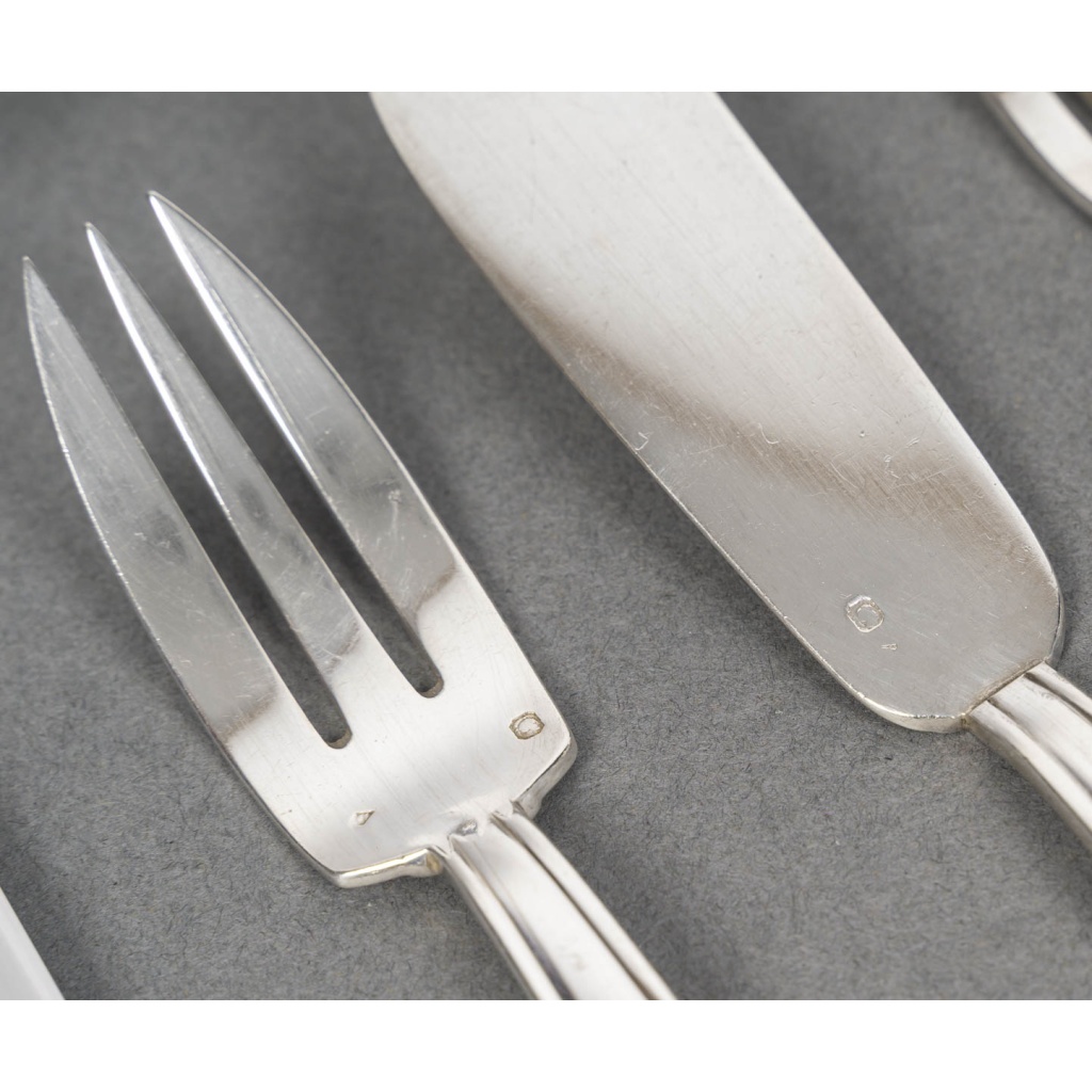 BLOCH-ESCHWEGE Ménagère 78 pièces Argent massif ART DECO 9