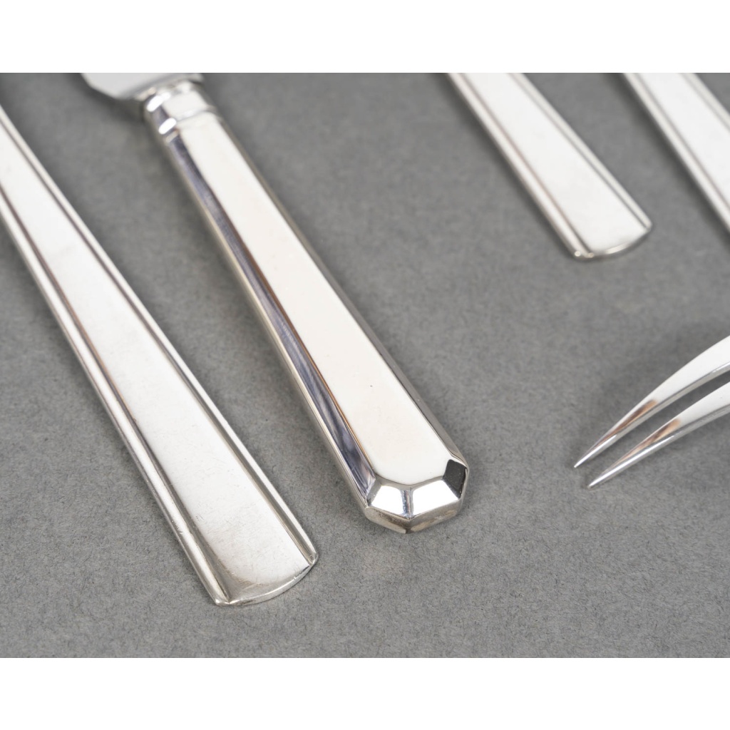 BLOCH-ESCHWEGE Ménagère 78 pièces Argent massif ART DECO 10