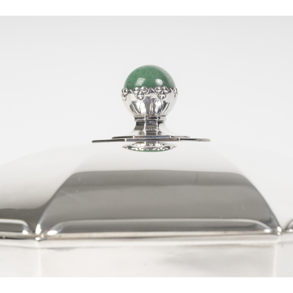 Orfèvre LEROY Légumier octogonal Argent massif Epoque ART DECO 4