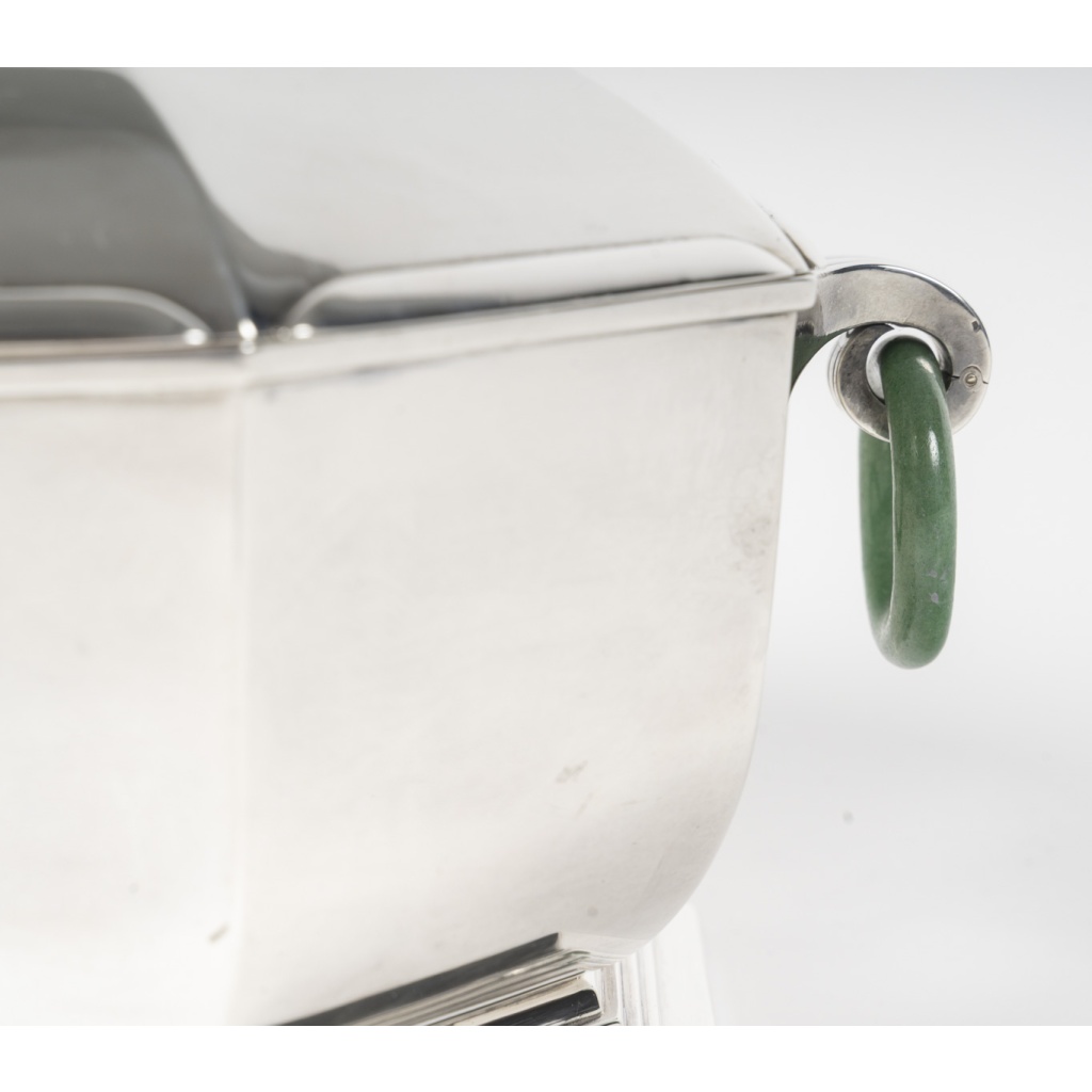 Orfèvre LEROY Légumier octogonal Argent massif Epoque ART DECO 6