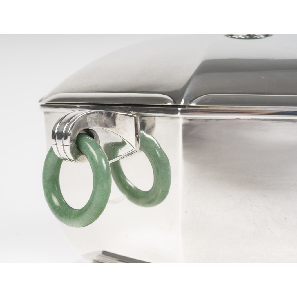 Orfèvre LEROY Légumier octogonal Argent massif Epoque ART DECO 9