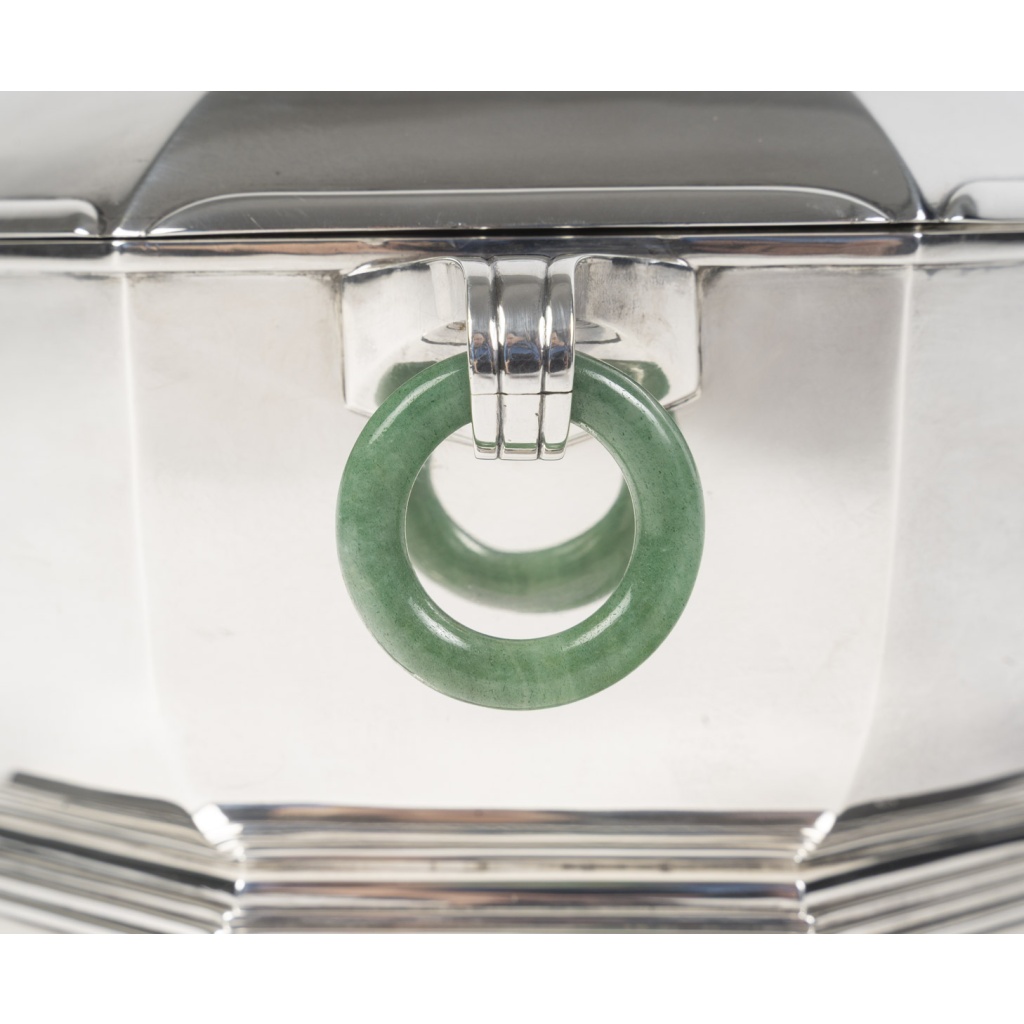 Orfèvre LEROY Légumier octogonal Argent massif Epoque ART DECO 12