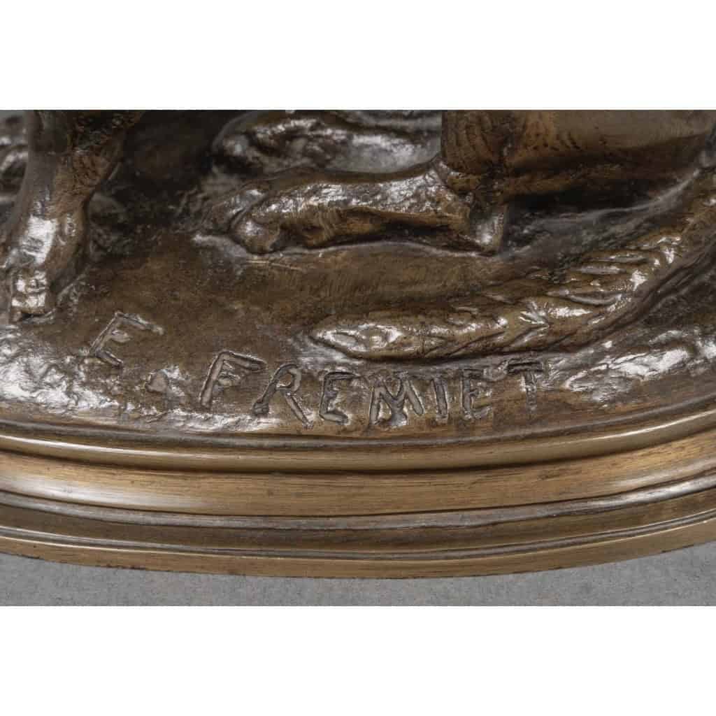 Sculpture – Basset Assis (Ravageot) , Emmanuel Frémiet (1824 -1910) – Bronze 13