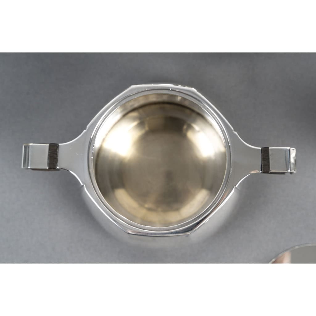 Jean E PUIFORCAT Service thé café 4 Pièces argent massif Art Déco 7