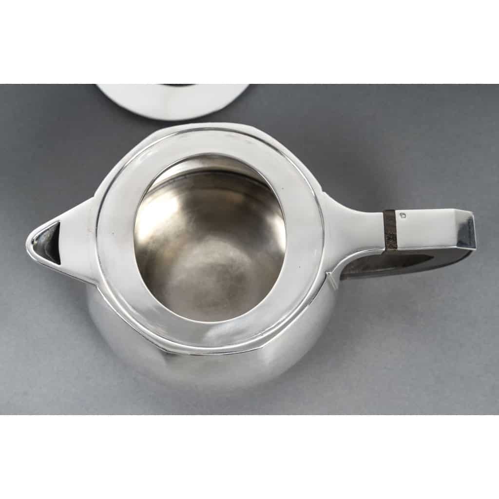 Jean E PUIFORCAT Service thé café 4 Pièces argent massif Art Déco 9