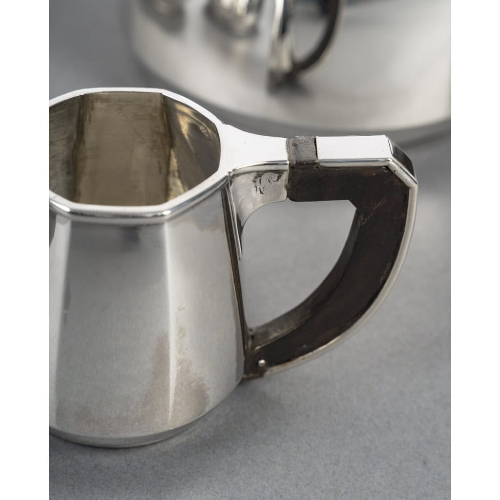 Jean E PUIFORCAT Service thé café 4 Pièces argent massif Art Déco 12