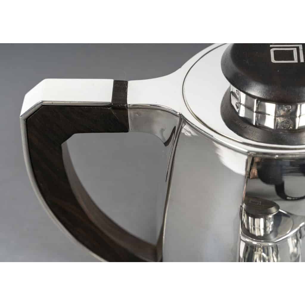 Jean E PUIFORCAT Service thé café 4 Pièces argent massif Art Déco 14