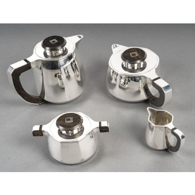 Jean E PUIFORCAT Service thé café 4 Pièces argent massif Art Déco