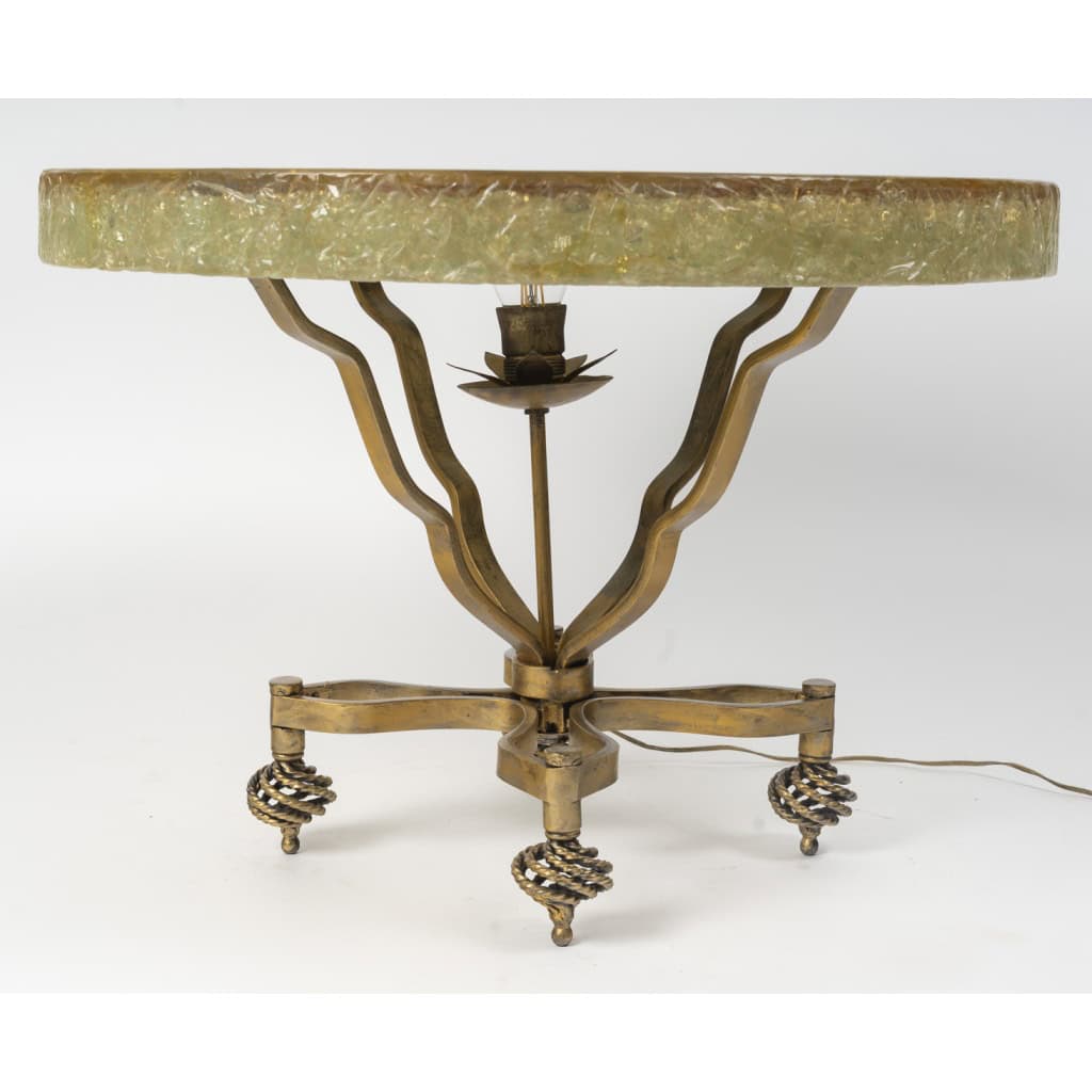 Table d’appoint d’Accolay en résine et métal doré 4