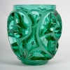 Lalique France – Art Deco Vase Tourbillons Cristal Verre Vert NEUF 11