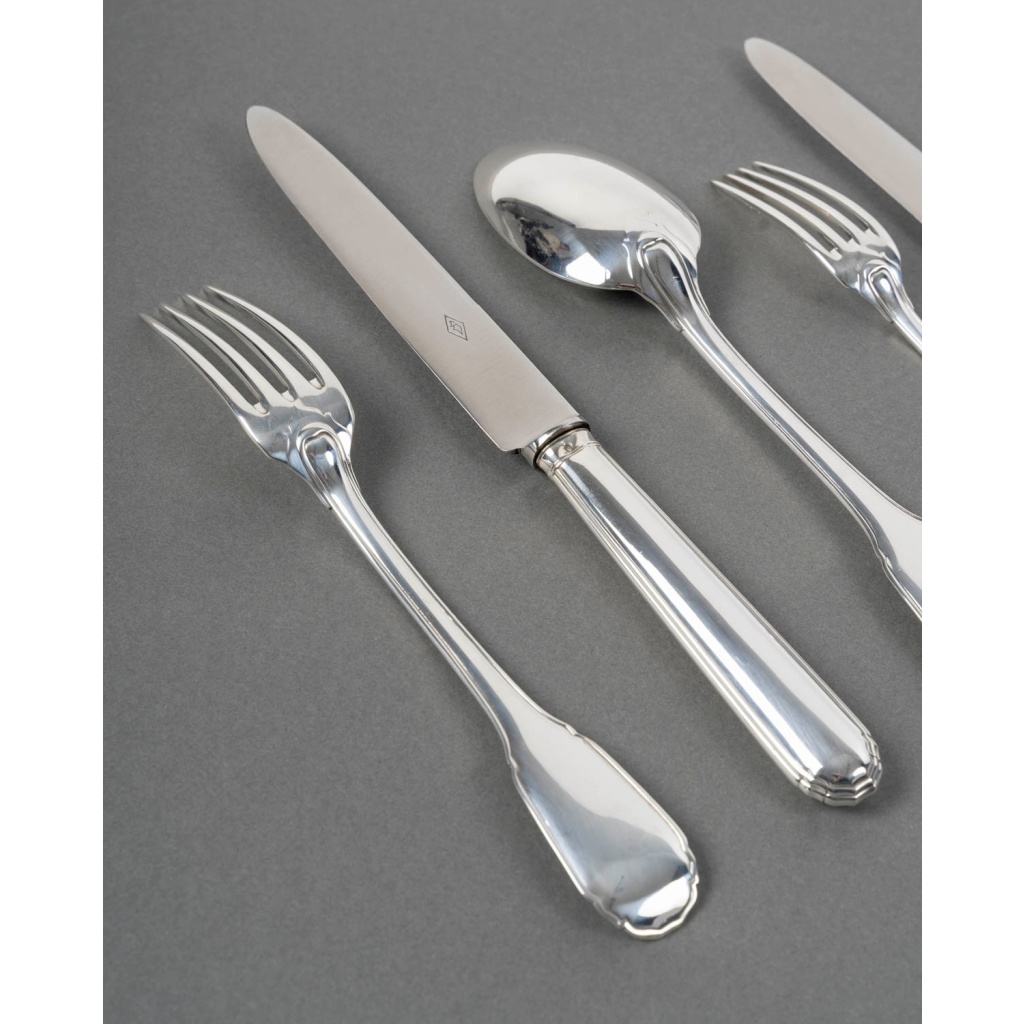 Puiforcat – Ménagère Noailles Argent Massif – 42 Pièces 8 Puiforcat – Ménagère Noailles Argent Massif – 42 Pièces 8