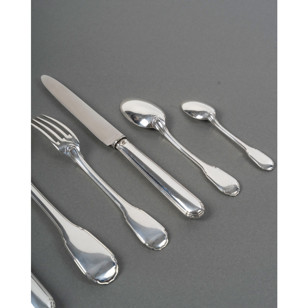 Puiforcat – Ménagère Noailles Argent Massif – 42 Pièces 10 Puiforcat – Ménagère Noailles Argent Massif – 42 Pièces 10