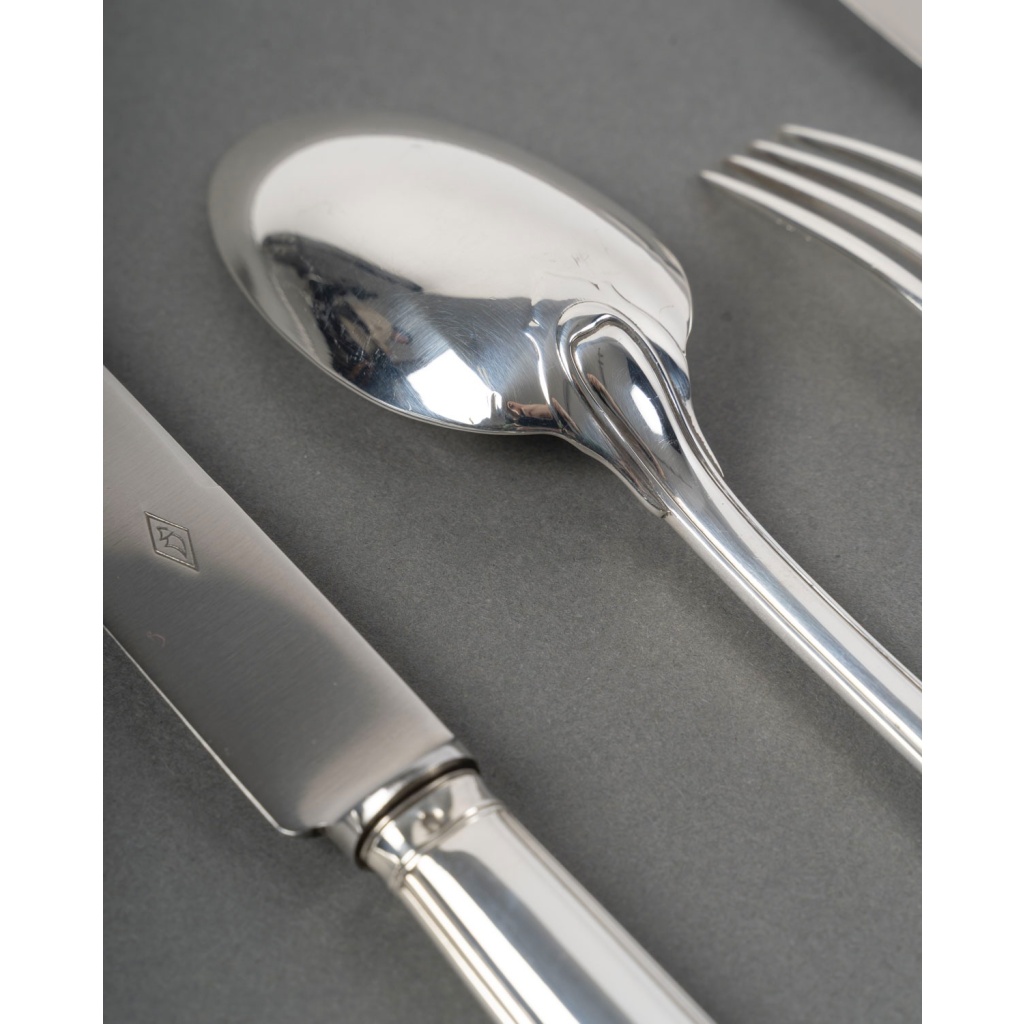 Puiforcat – Ménagère Noailles Argent Massif – 42 Pièces 11 Puiforcat – Ménagère Noailles Argent Massif – 42 Pièces 11