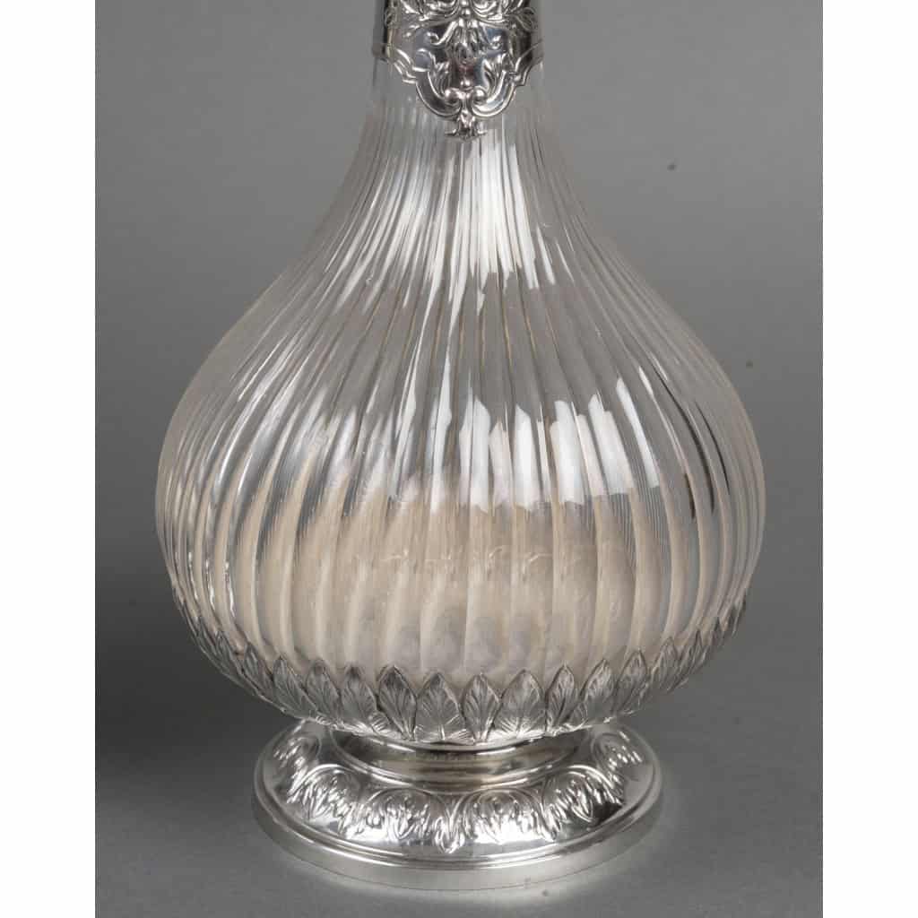 BOIN TABURET -Paire d’aiguières en argent et cristal Époque 1880–1900 7