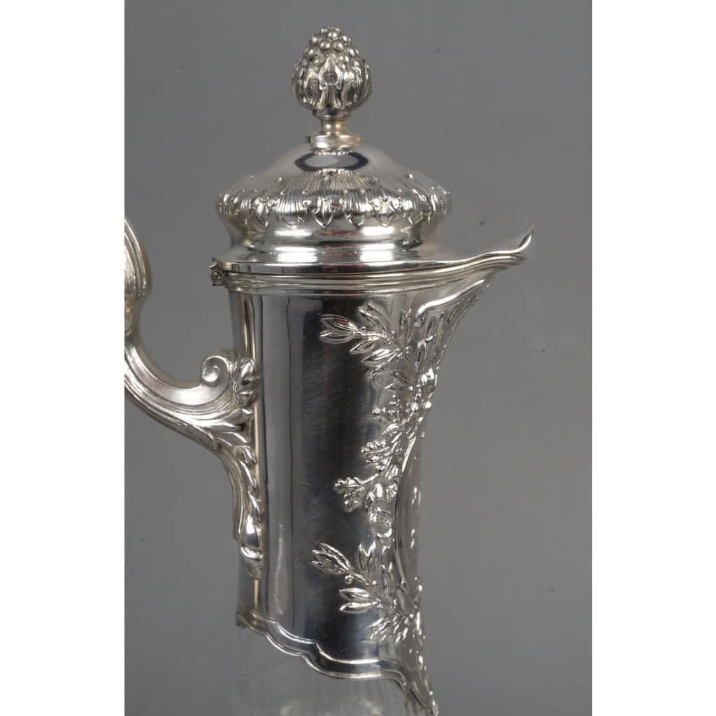 BOIN TABURET -Paire d’aiguières en argent et cristal Époque 1880–1900 9