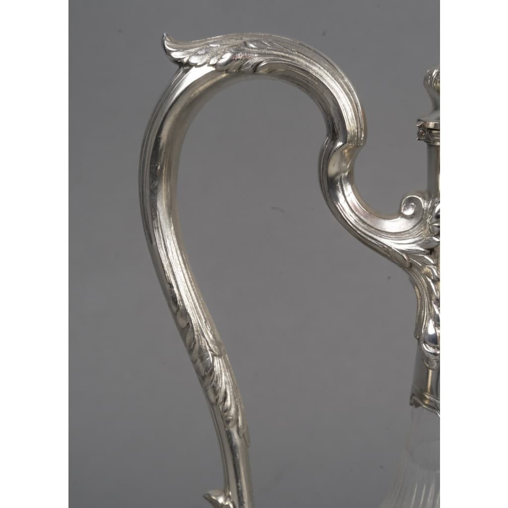 BOIN TABURET -Paire d’aiguières en argent et cristal Époque 1880–1900 10