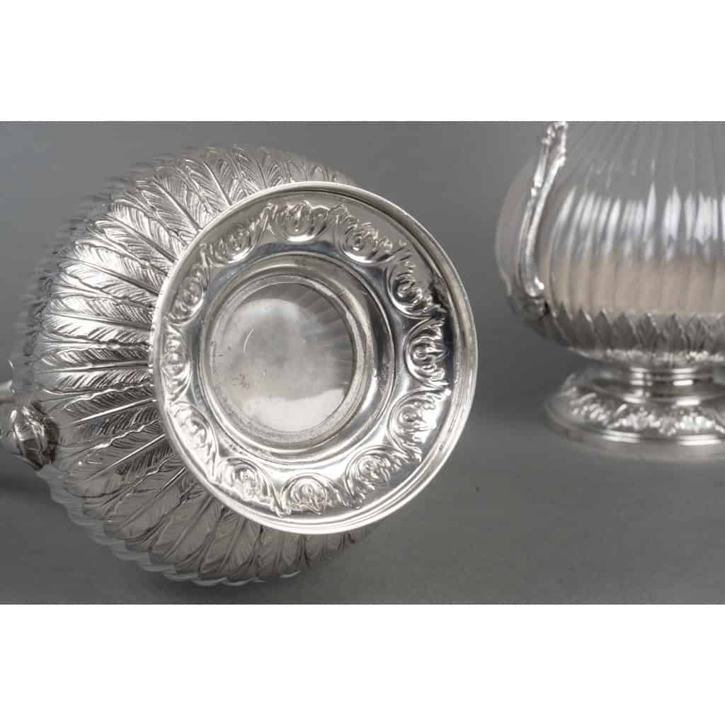 BOIN TABURET -Paire d’aiguières en argent et cristal Époque 1880–1900 17