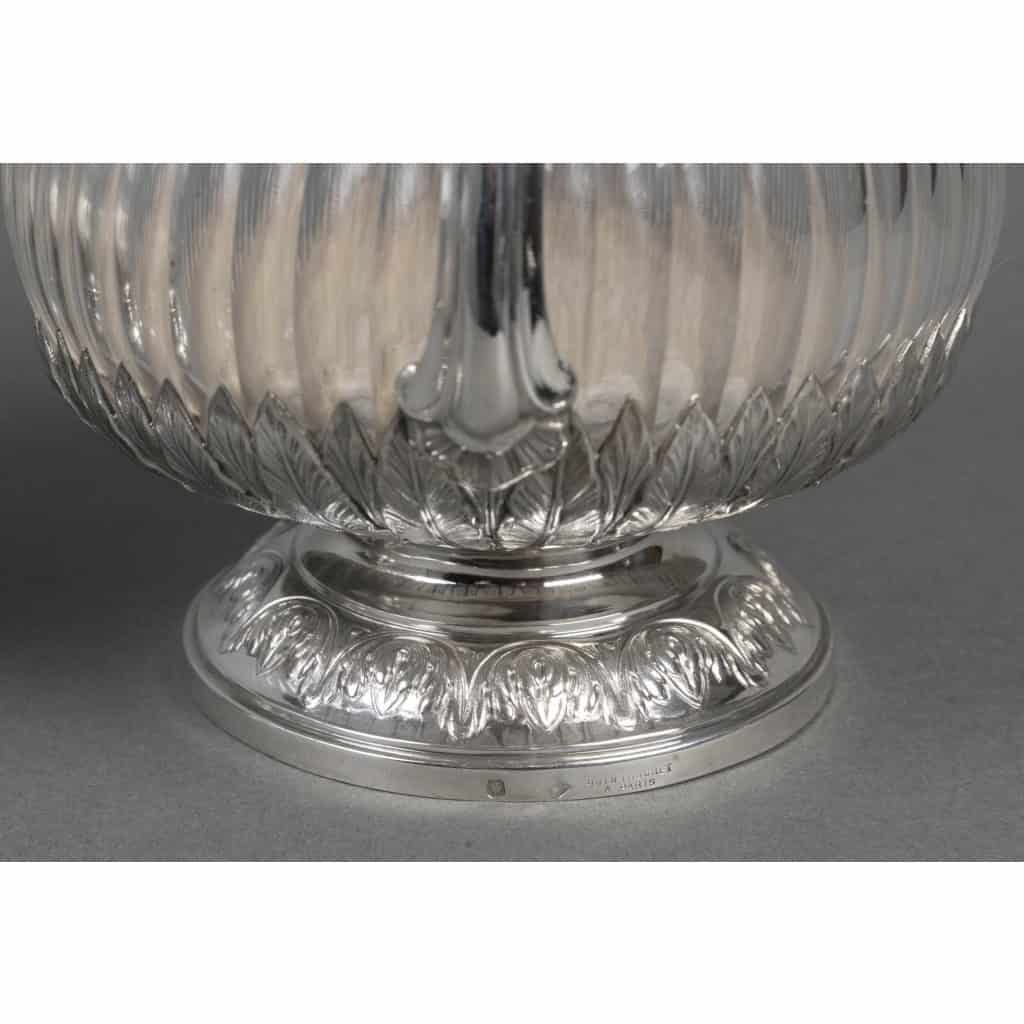 BOIN TABURET -Paire d’aiguières en argent et cristal Époque 1880–1900 21