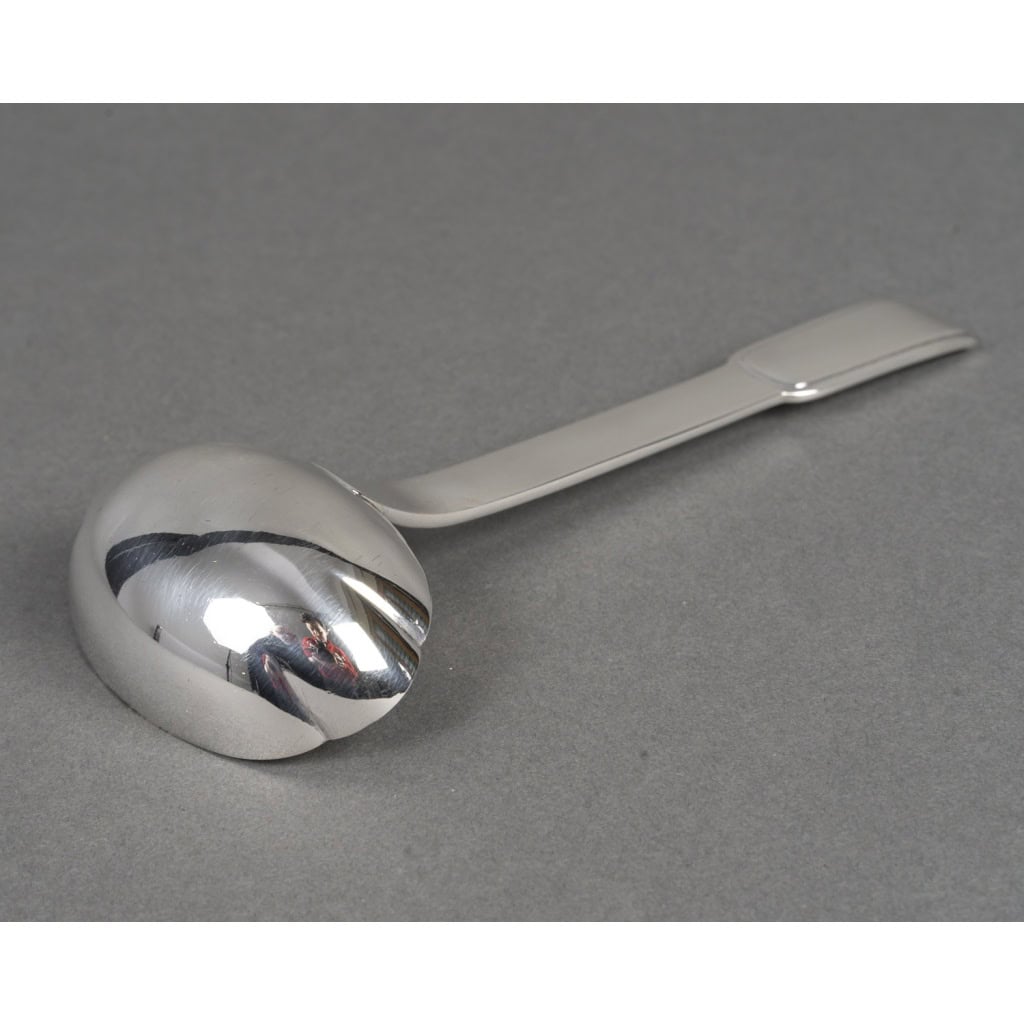 Jean PUIFORCAT Cuillère à sauce en argent massif Epoque ART DECO 4