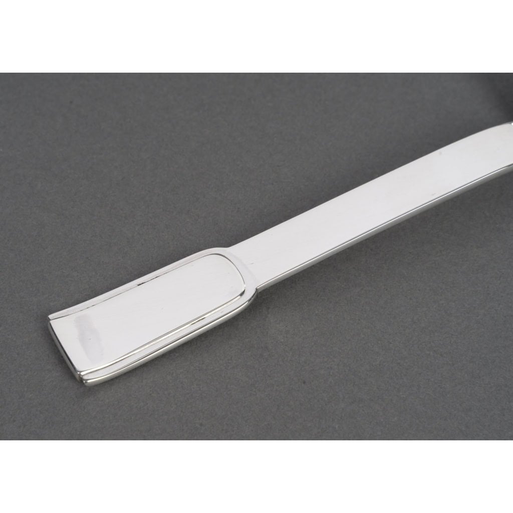 Jean PUIFORCAT Cuillère à sauce en argent massif Epoque ART DECO 7