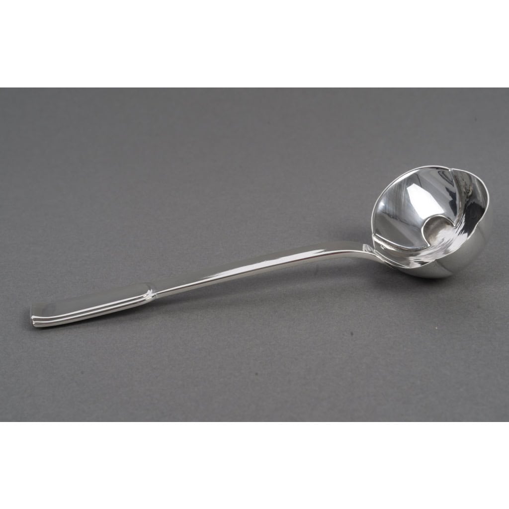 Jean PUIFORCAT Cuillère à sauce en argent massif Epoque ART DECO 12