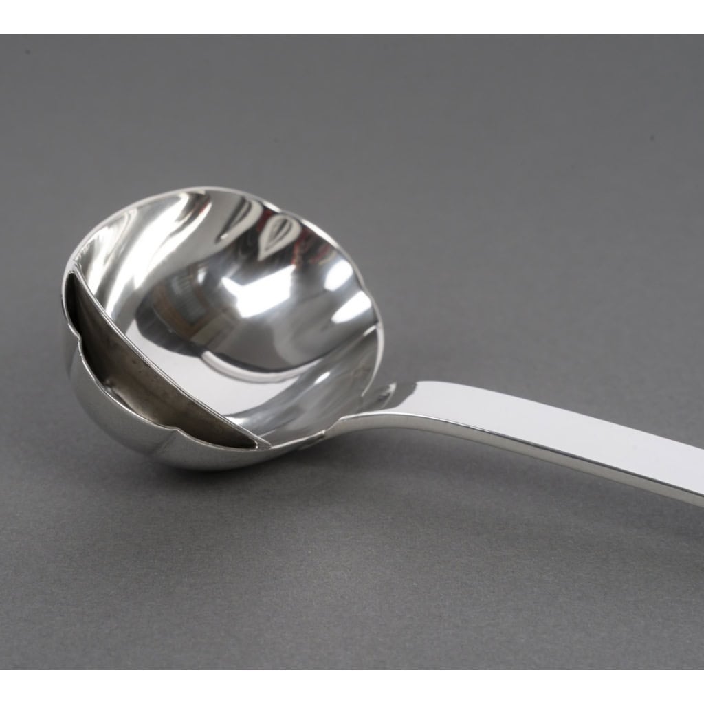 Jean PUIFORCAT Cuillère à sauce en argent massif Epoque ART DECO 13