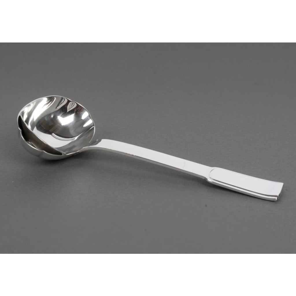 Jean PUIFORCAT Cuillère à sauce en argent massif Epoque ART DECO 14