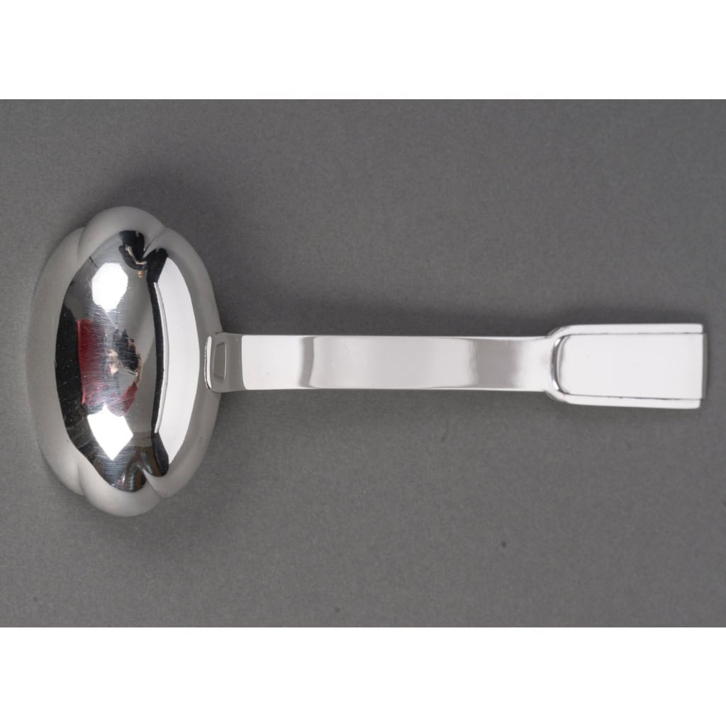 Jean PUIFORCAT Cuillère à sauce en argent massif Epoque ART DECO 15