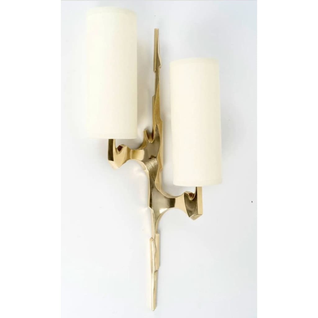 1950 Paire d’appliques en bronze et opaline de la Maison Arlus. 8