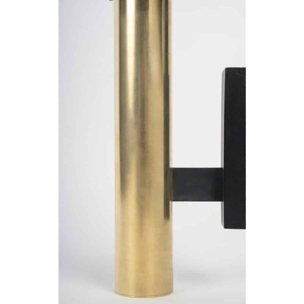 1960 Paire d’appliques murales en laiton doré Gaetano Sciolari 5