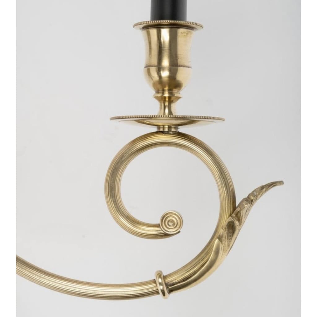 1950 Paire d’appliques murales en bronze par Lucien Gau 7