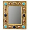 1960 Miroir en céramique dorée imitant des bijoux intégrés, signé François Lembo 9 1960 Miroir en céramique dorée imitant des bijoux intégrés, signé François Lembo 9