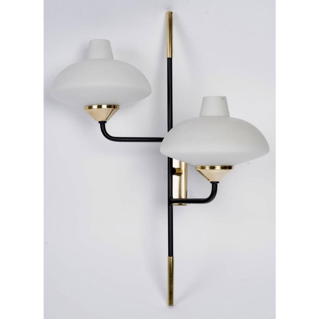 1950 Paire rare d’appliques murales de la Maison Arlus 4